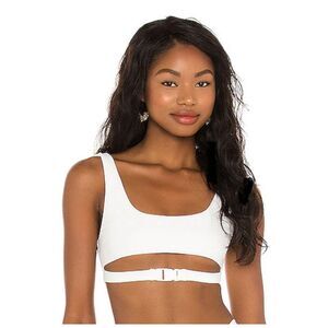Superdown Mona Buckle Bikini Top Women’s Medium White Tank NWT